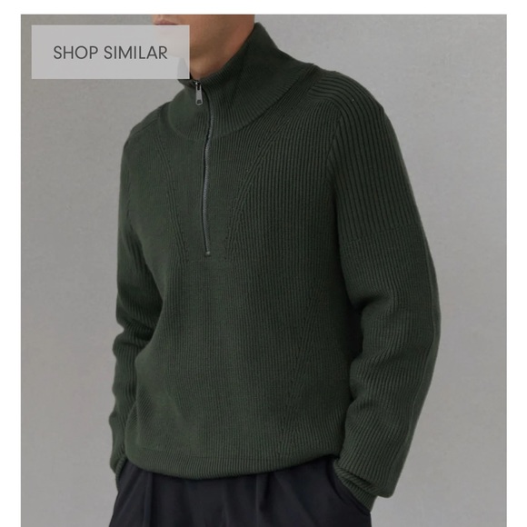 Oak + Fort Mens Quarter Zip Sweater - Picture 2 of 4